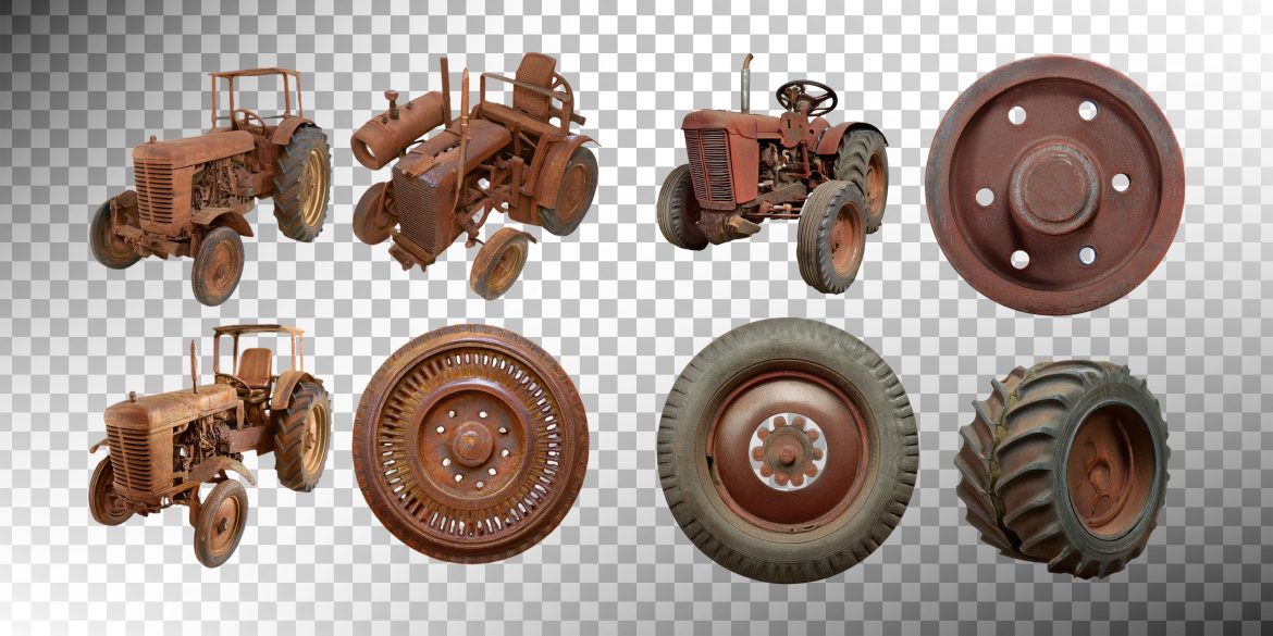 Farmer comparing bias vs radial agriculture tires on a modern tractor